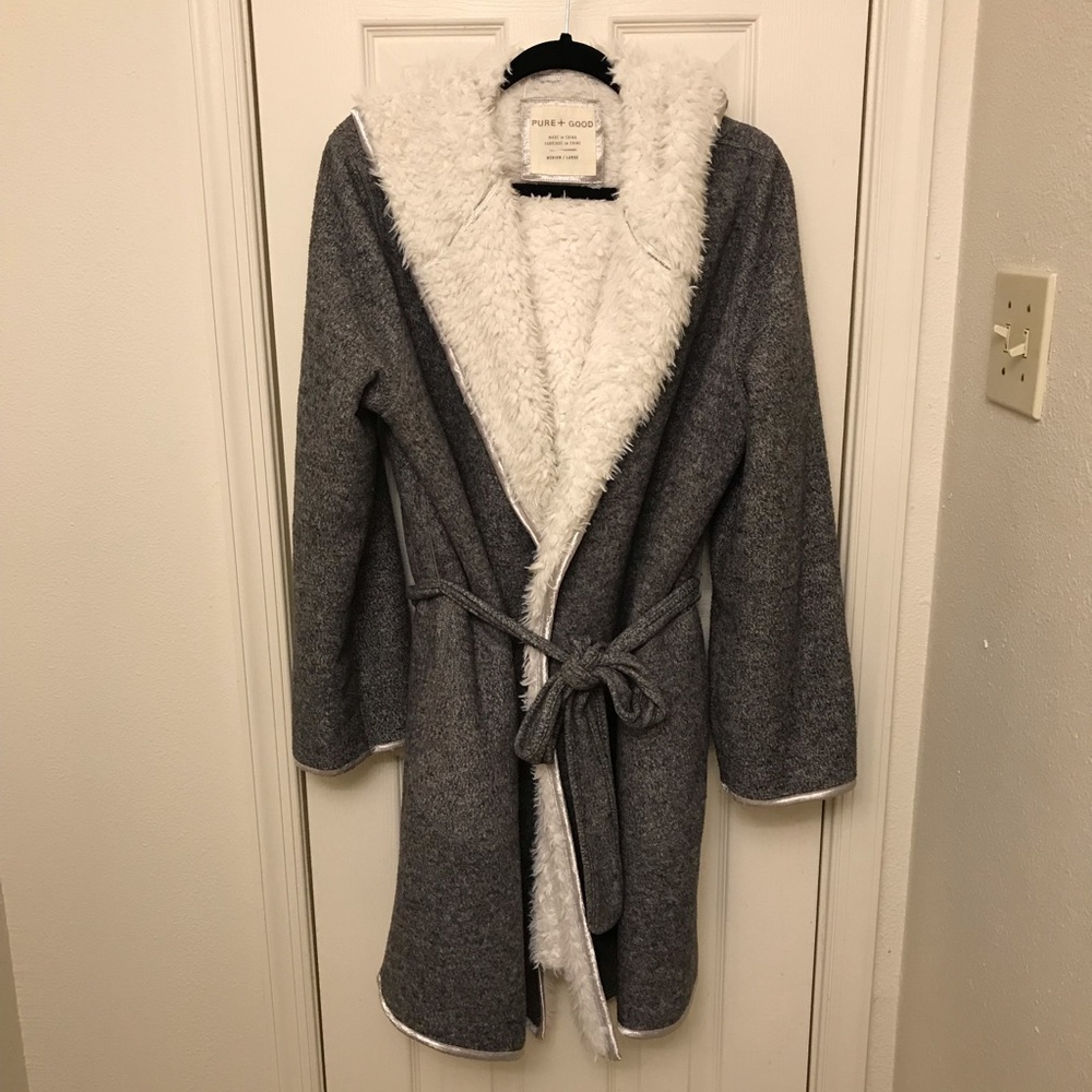 Anthro Thick fleece robe/coat